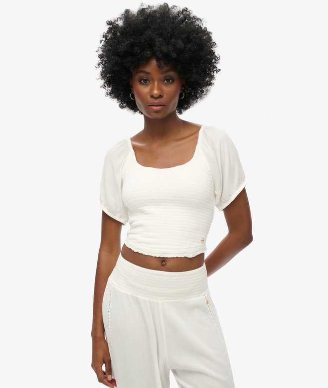 superdry Camiseta tejida fruncida