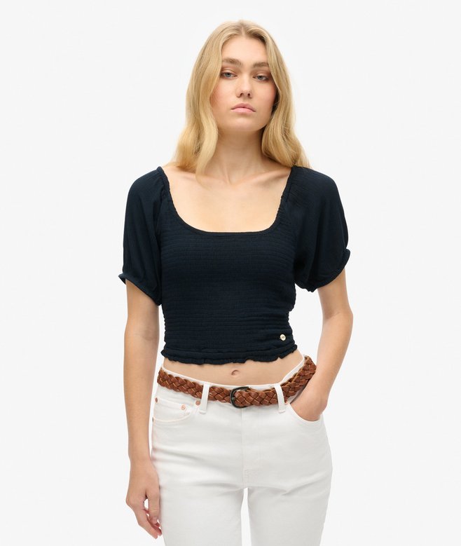 superdry Camiseta tejida fruncida