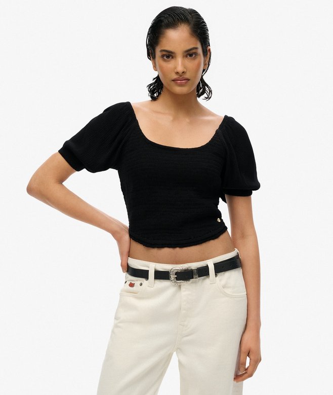 superdry Camiseta tejida fruncida