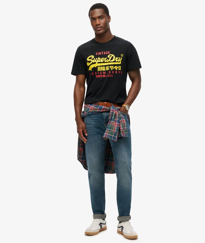 Superdry Camiseta Vintage Con Logo Bicolor