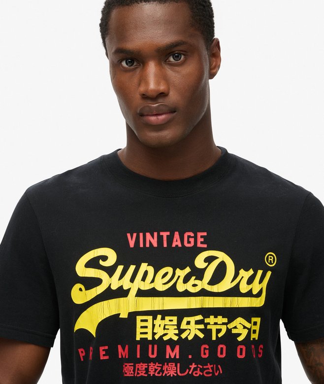 Superdry Camiseta Vintage Con Logo Bicolor