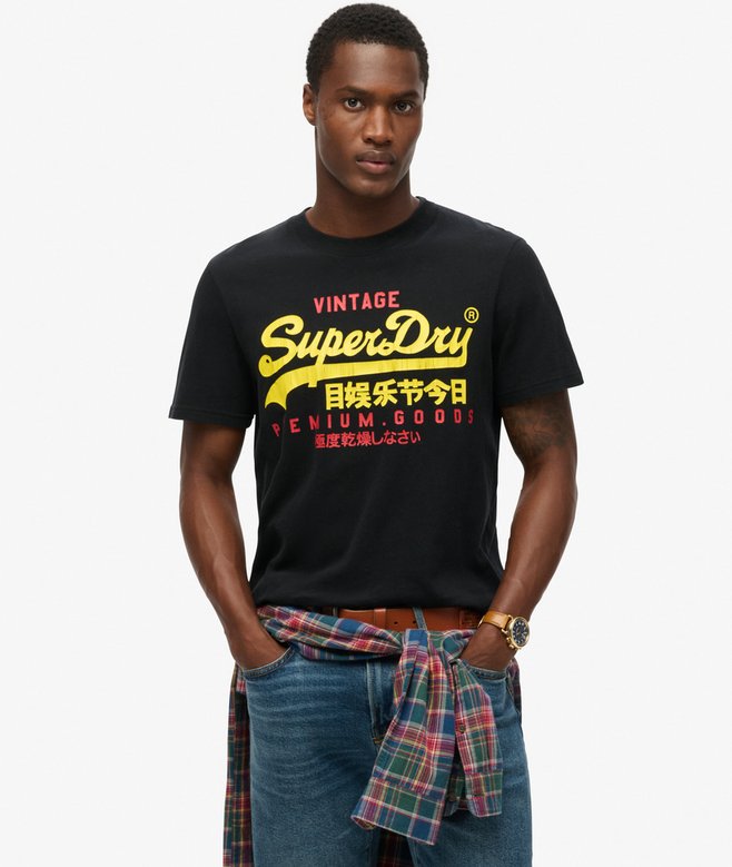 superdry Camiseta Vintage con logo bicolor
