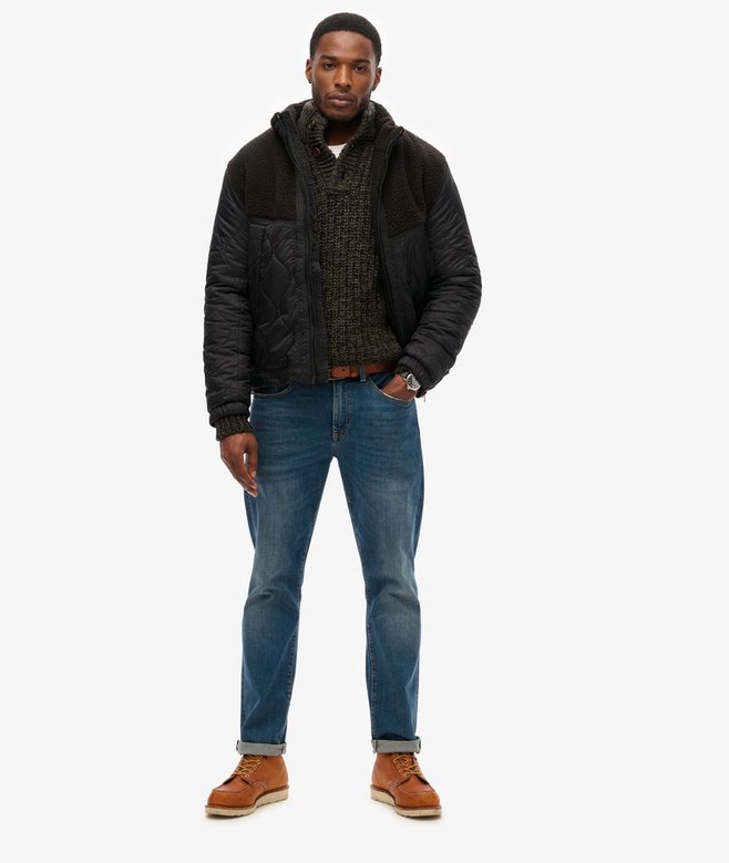 Superdry Cazadora Híbrida Acolchada De Borreguillo