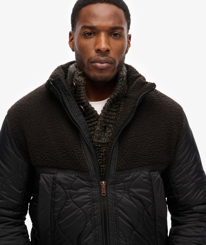 Superdry Cazadora Híbrida Acolchada De Borreguillo