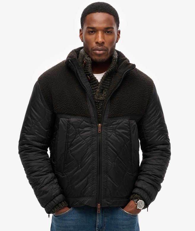 Superdry Cazadora Híbrida Acolchada De Borreguillo