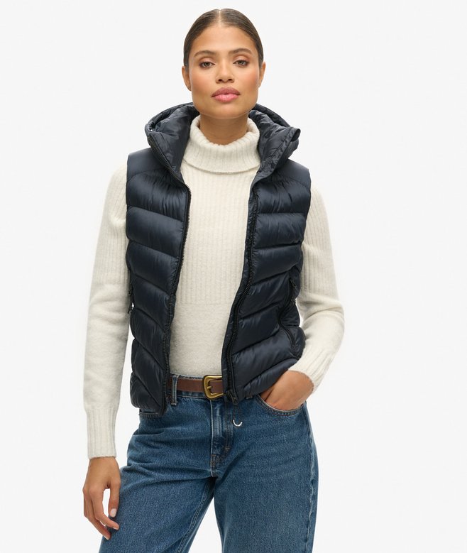 superdry Chaleco acolchado con capucha Fuji