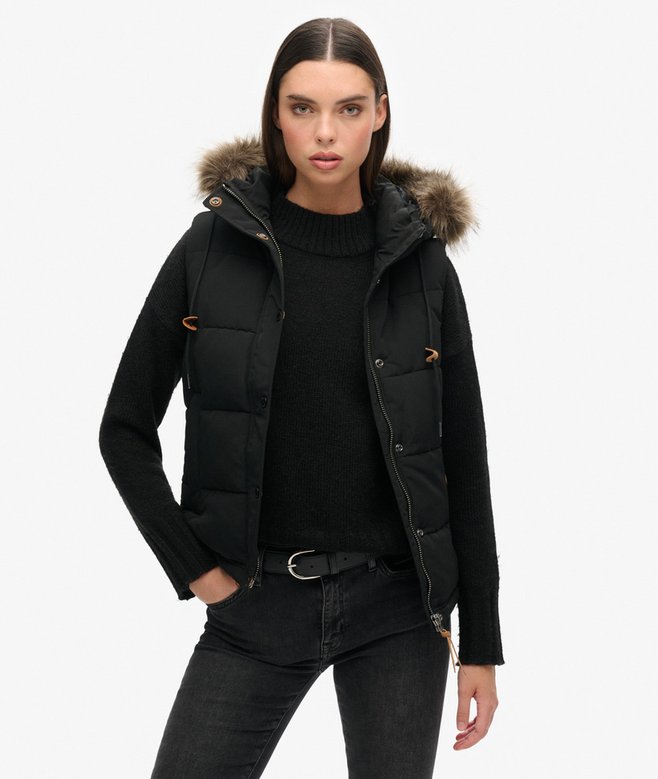 superdry Chaleco de pelo sintético Everest