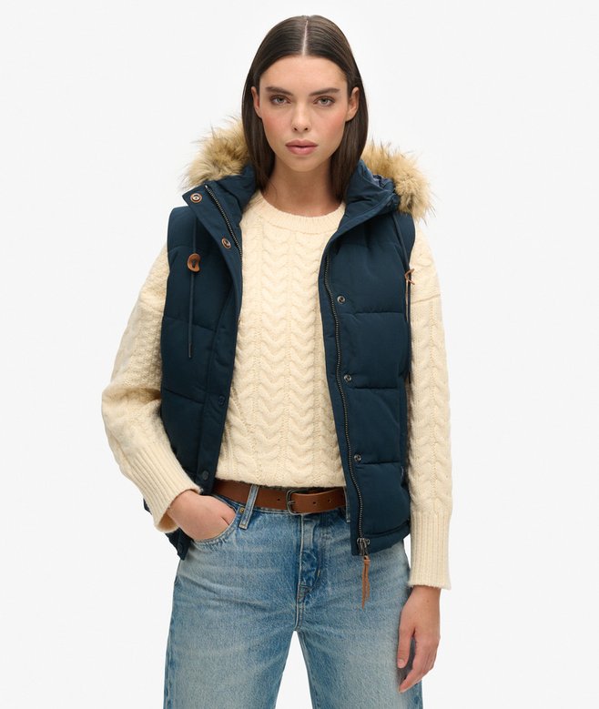 superdry Chaleco de pelo sintético Everest