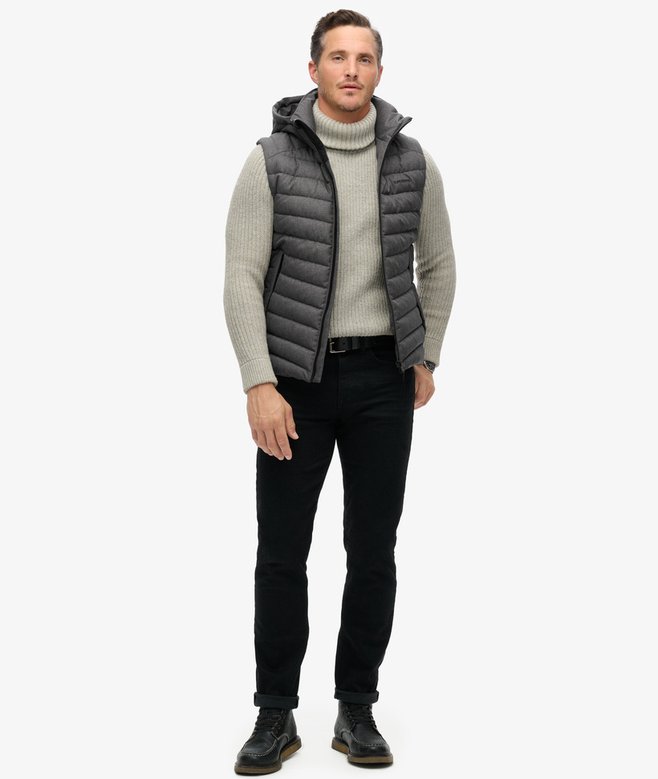 Superdry Chaleco De Tweed Con Capucha Fuji