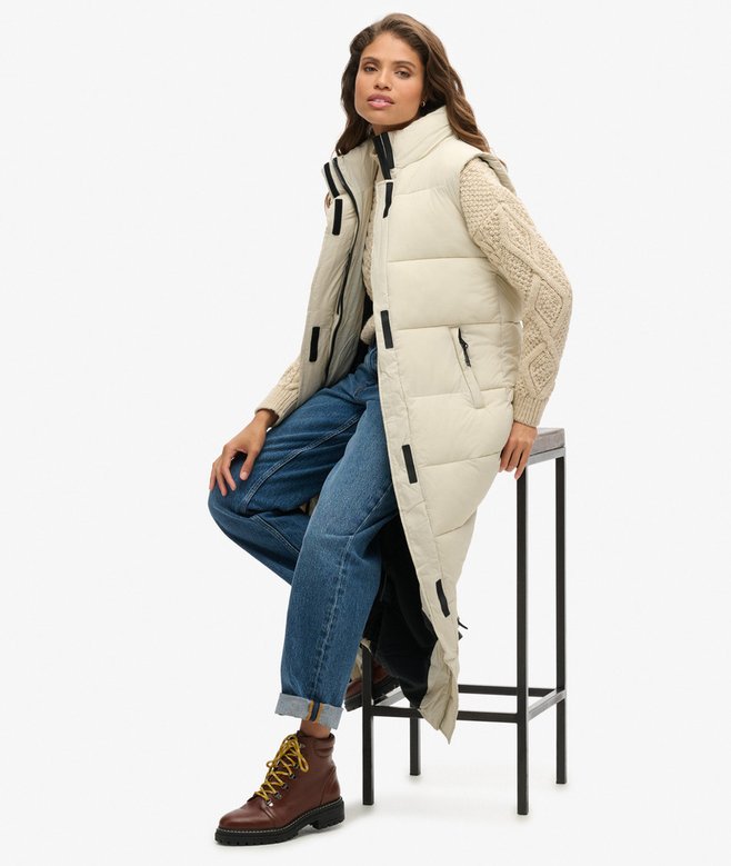 Superdry Chaleco Largo Acolchado Ripstop