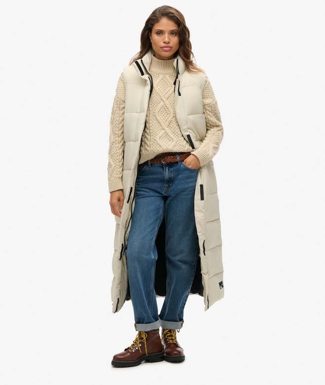 superdry Chaleco largo acolchado Ripstop