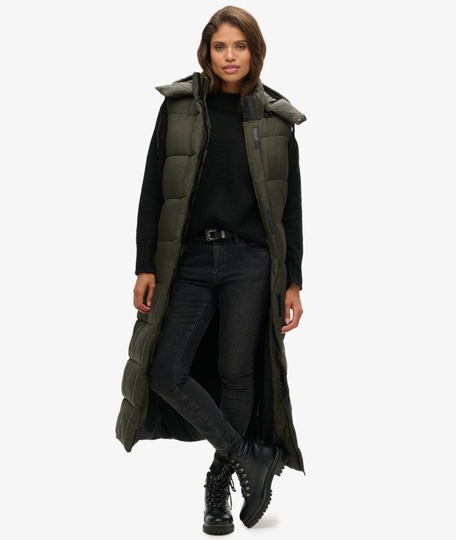 superdry Chaleco largo con capucha Ripstop
