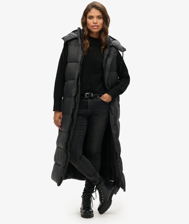 superdry Chaleco largo con capucha Ripstop