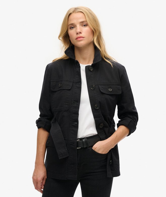superdry Chaqueta safari de algodón con cinturón
