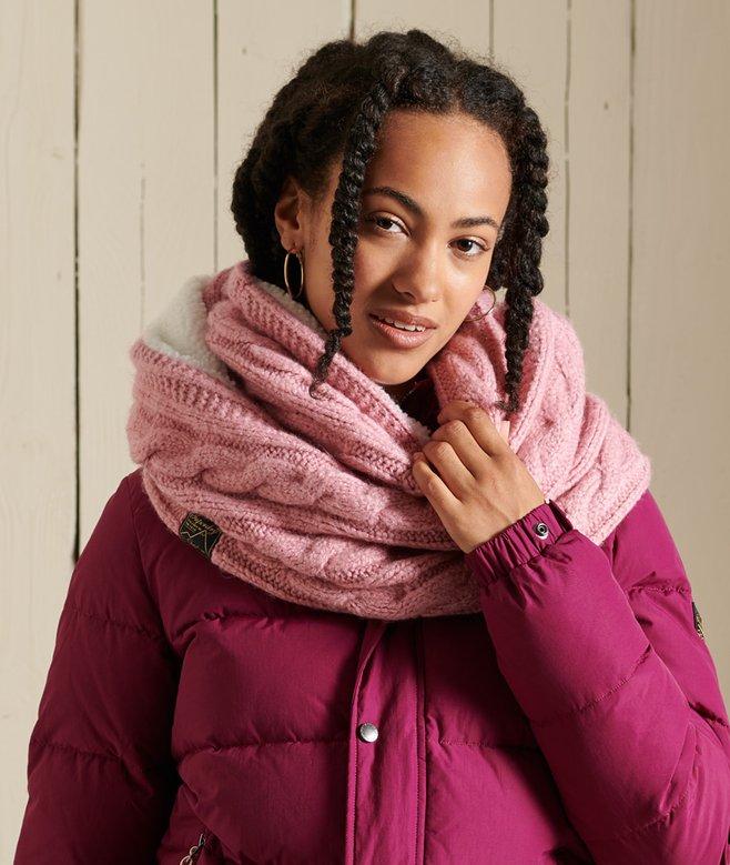 superdry Cubrecuellos en punto trenzado de tweed