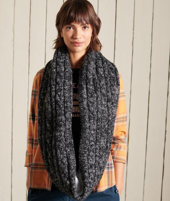 superdry Cubrecuellos en punto trenzado de tweed