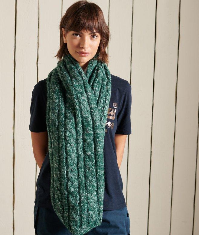 superdry Cubrecuellos en punto trenzado de tweed