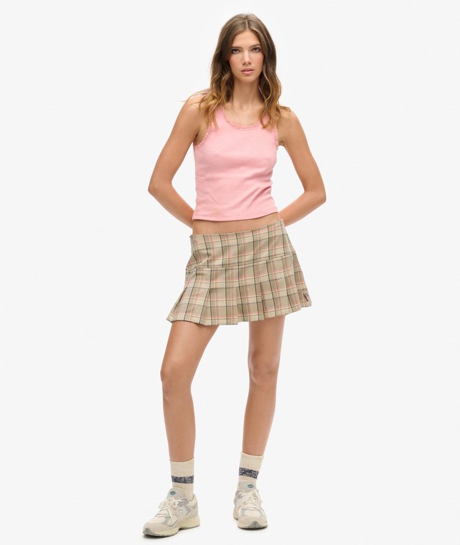 Superdry Falda 1/2 Plisada A Cuadros