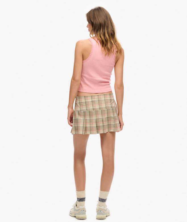 Superdry Falda 1/2 Plisada A Cuadros
