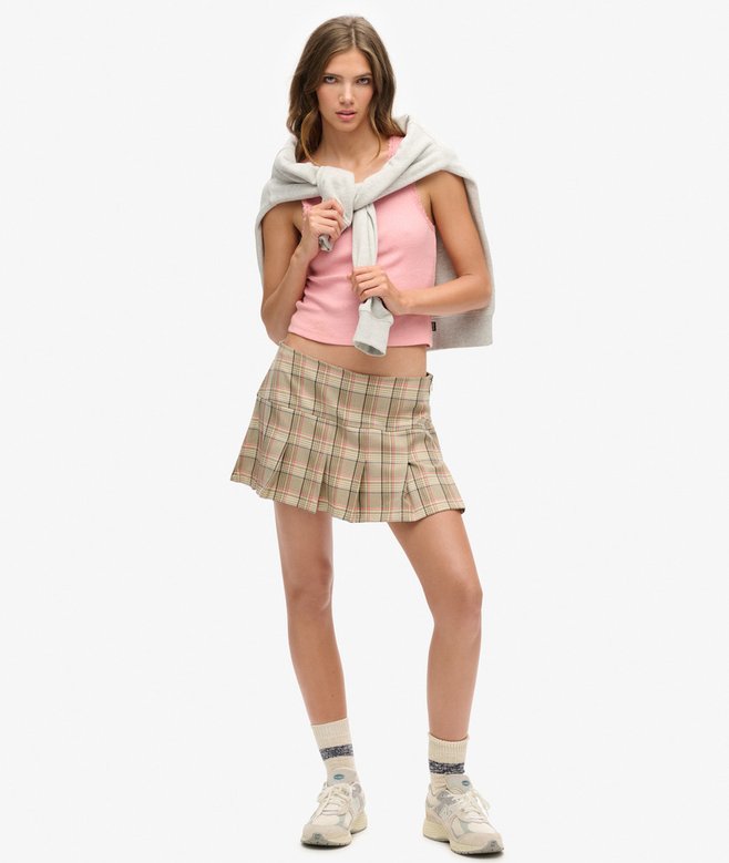 superdry Falda 1/2 plisada a cuadros