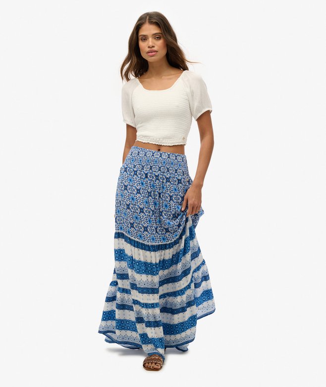 superdry Falda larga estampada