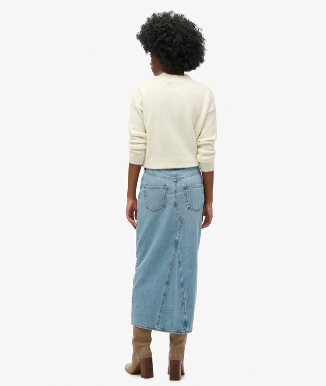 Superdry Falda Larga Vaquera Con Abertura