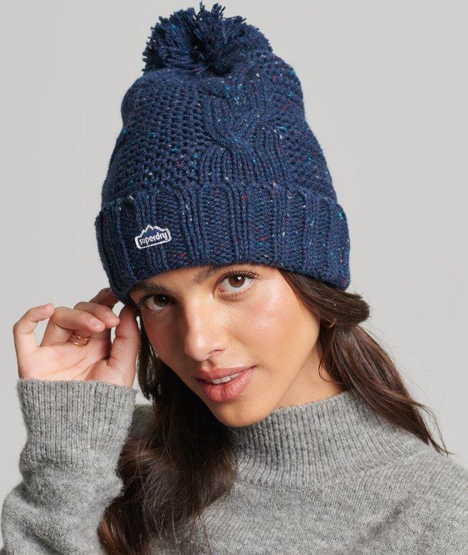 Superdry Gorro En Punto Trenzado Con Pompón