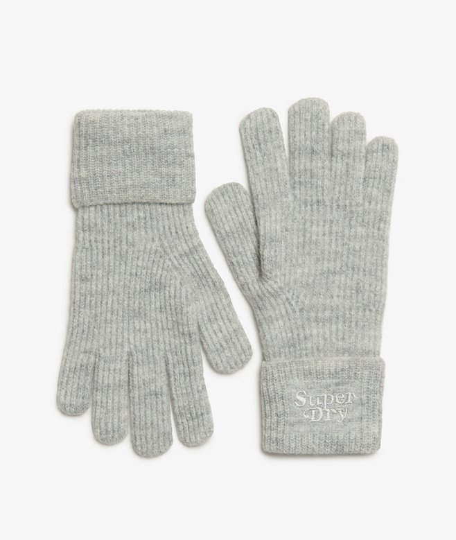 superdry Guantes de punto de canalé suave
