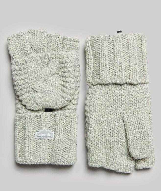superdry Guantes de punto trenzado