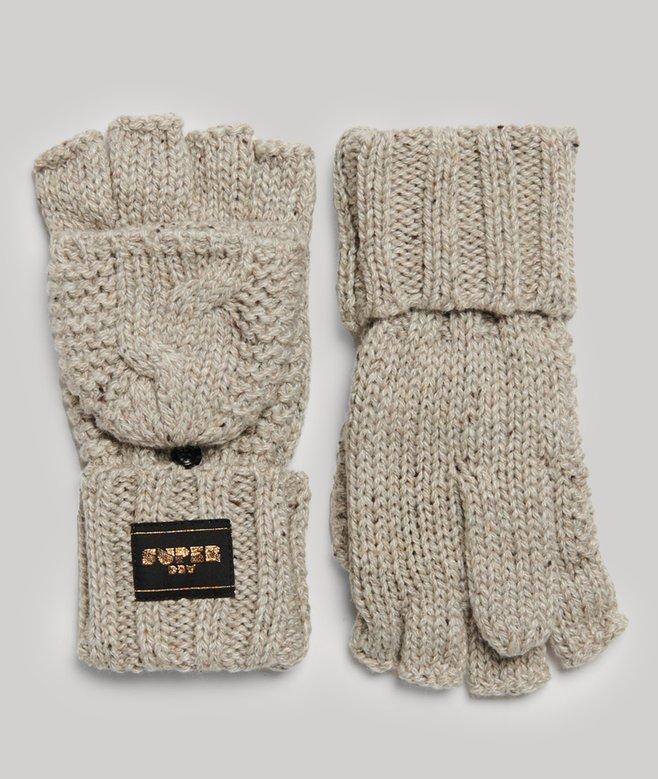 superdry Guantes de punto trenzado