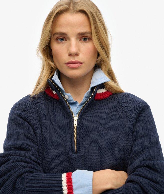 Superdry Jersey Con Media Cremallera Ribeteado