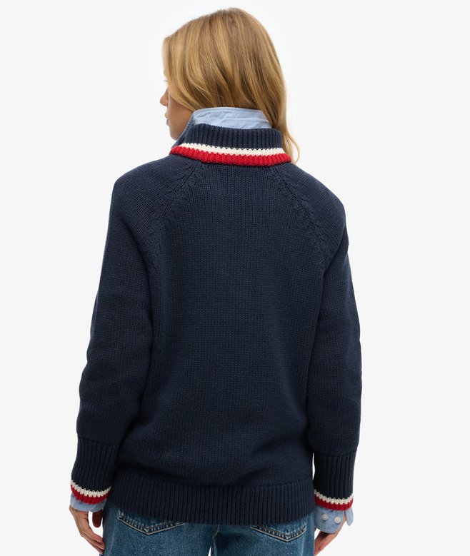 Superdry Jersey Con Media Cremallera Ribeteado