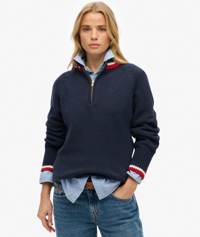 superdry Jersey con media cremallera ribeteado