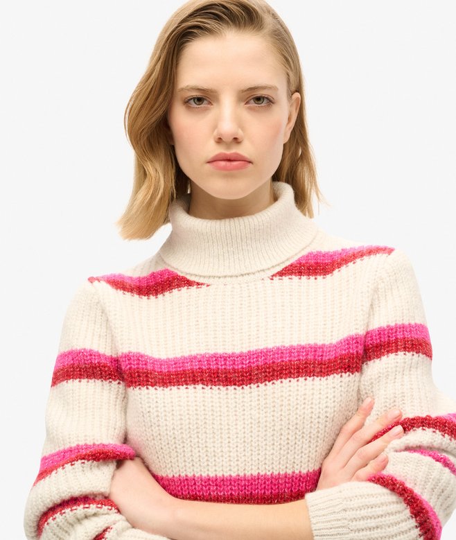 Superdry Jersey Corto De Cuello Vuelto De Rayas