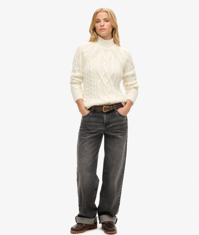 Superdry Jersey De Cuello Alto En Punto De Ochos