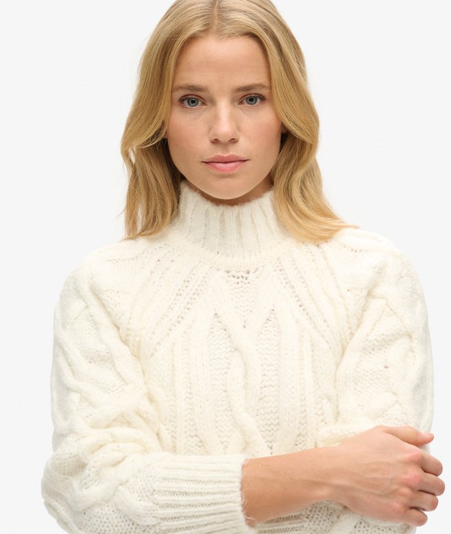 Superdry Jersey De Cuello Alto En Punto De Ochos