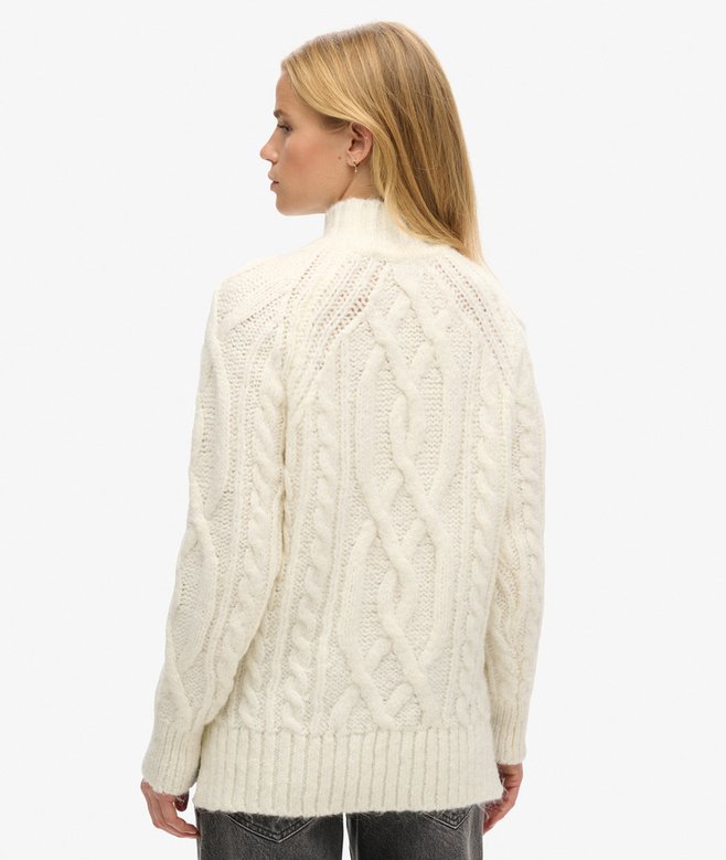 Superdry Jersey De Cuello Alto En Punto De Ochos