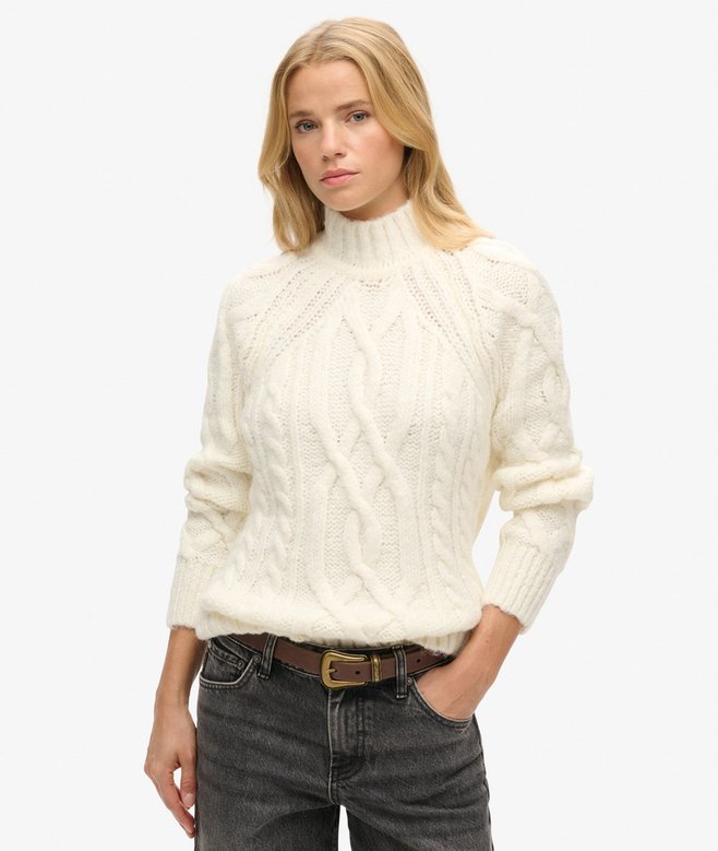superdry Jersey de cuello alto en punto de ochos