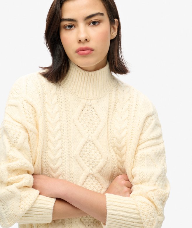 Superdry Jersey De Cuello Alto En Punto Trenzado