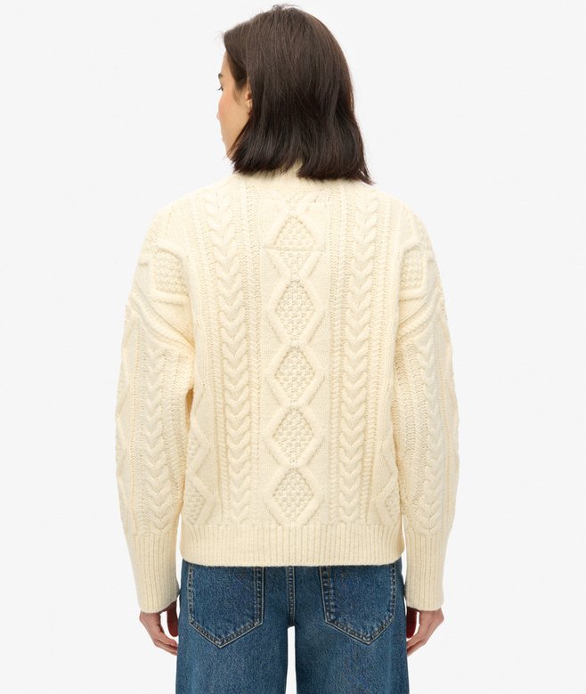 Superdry Jersey De Cuello Alto En Punto Trenzado