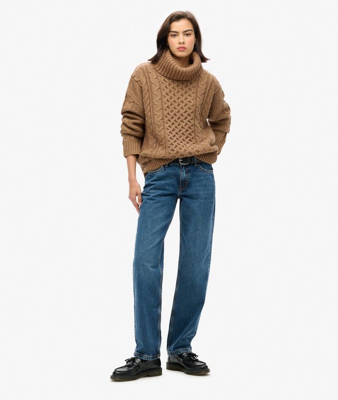 Superdry Jersey De Cuello Vuelto En Punto Trenzado