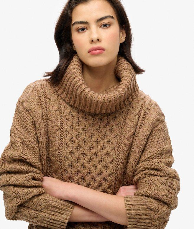 Superdry Jersey De Cuello Vuelto En Punto Trenzado