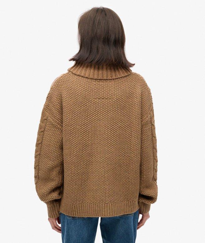 Superdry Jersey De Cuello Vuelto En Punto Trenzado
