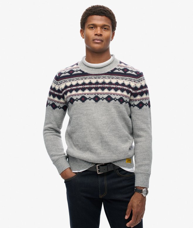 superdry Jersey de cuello vuelto Fairisle