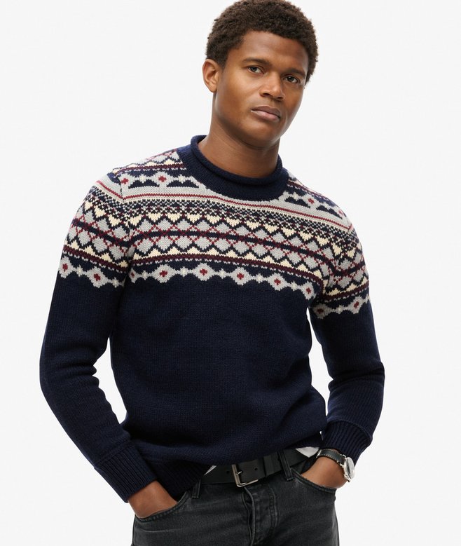 superdry Jersey de cuello vuelto Fairisle