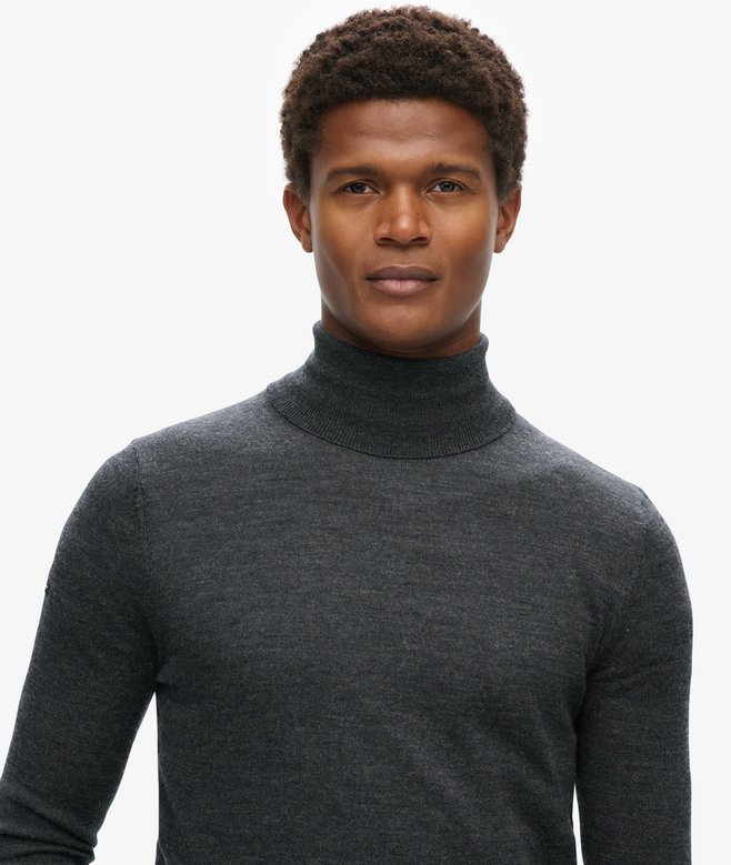 Superdry Jersey En Lana Merina Con Cuello Vuelto