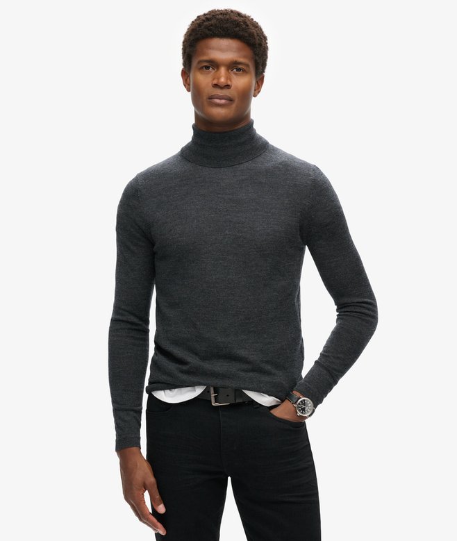 superdry Jersey en lana merina con cuello vuelto