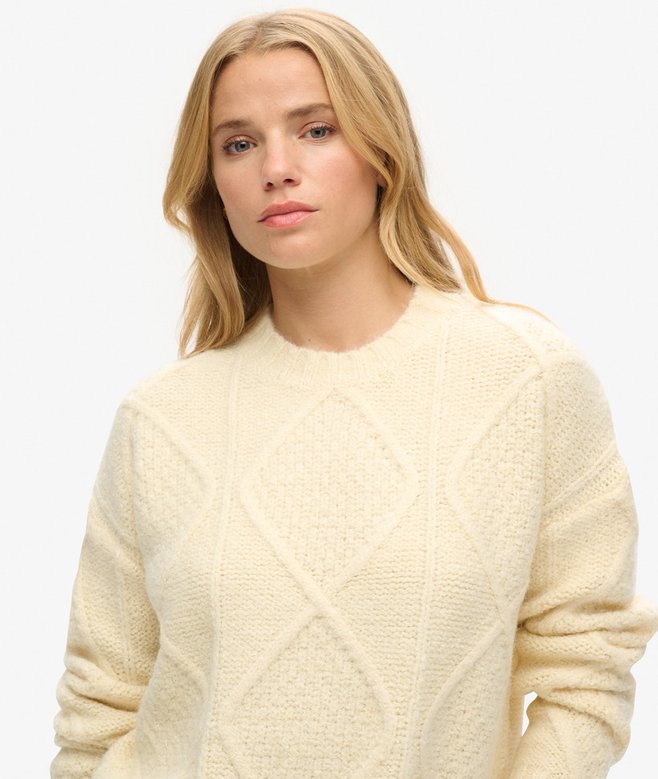 Superdry Jersey En Punto Trenzado Grueso