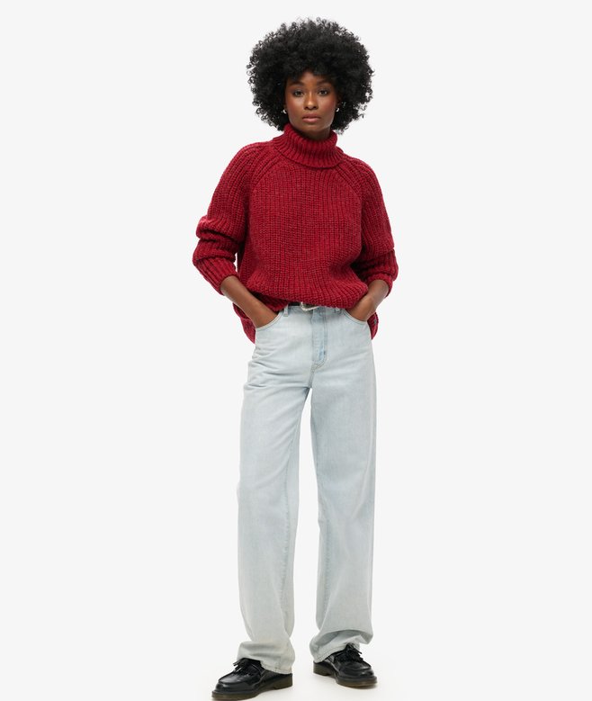 Superdry Jersey Holgado De Punto Con Cuello Vuelto