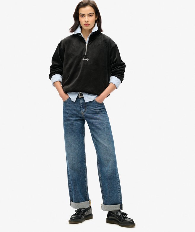 Superdry Media Cremallera De Velvetón Country Club